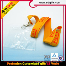 High quality hot sell printed polyester rhinestone lanyard with id badge holder